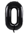 Balon foliowy 100cm - czarna cyfra 0
