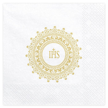 Serwetki I Komunia Święta - IHS złote 20szt