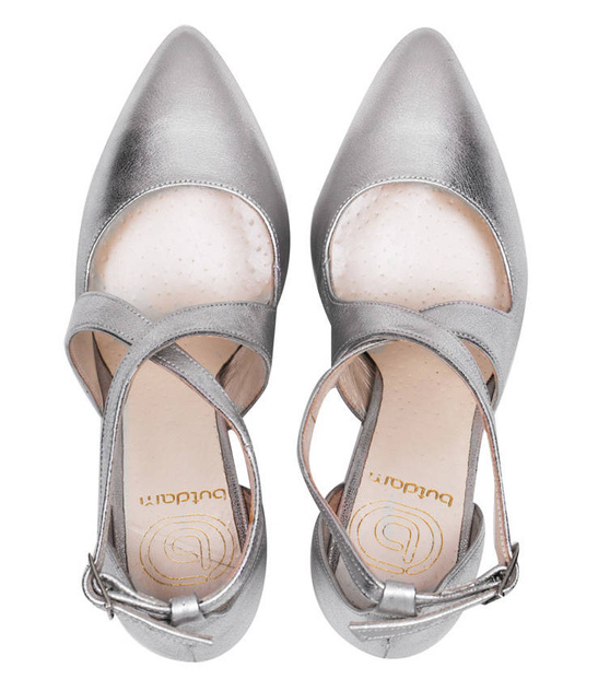 Buty ślubne IDA srebrne