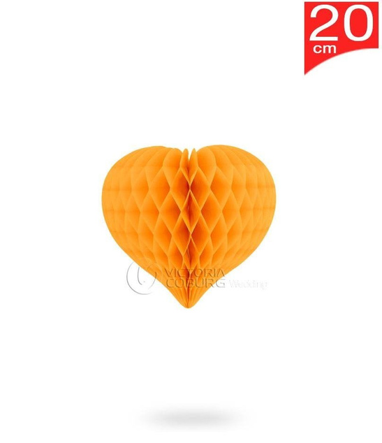 Serce plaster miodu 20cm - pomarańcz