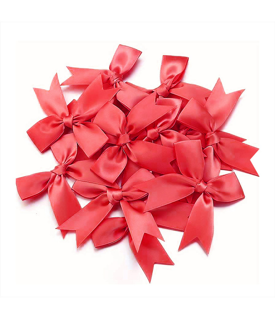 Kokardy Satynowe 8,5cm x 8,5cm CZERWONE - 50 sztuk