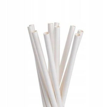 Słomki papierowe BIAŁE fi 10mm EKO 25szt.