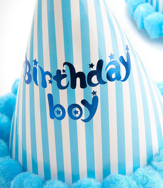 Czapeczki urodzinowe niebieskie- 5szt.