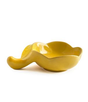 Świecznik Ceramiczny Liść Żółty na Tealight 4cm / Miseczka Sosjerka