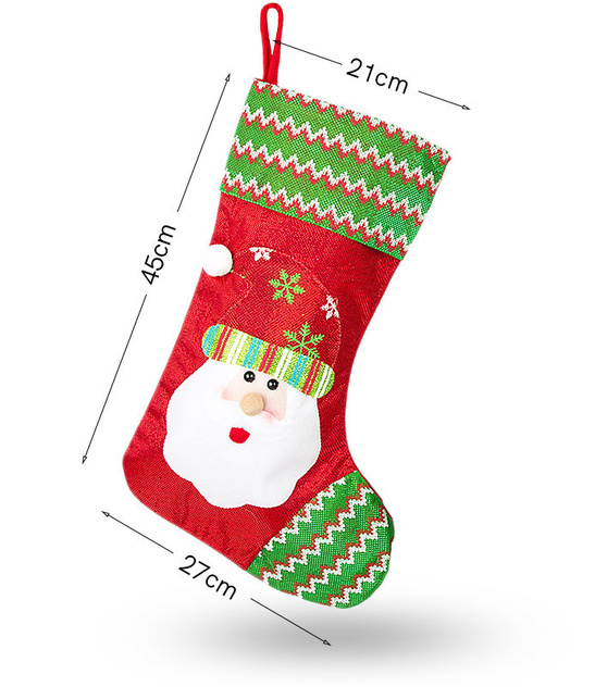 Świąteczna skarpeta na prezenty Mikołaj 27x45 cm – ozdoba świąteczna