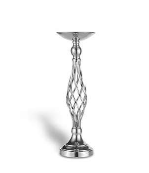 Stojak na kwiaty srebrny KIELICH kwietnik 45cm