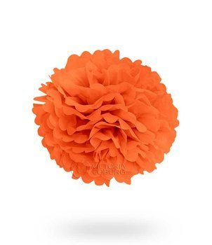 Pompon z bibuły 30cm - pomarańczowy
