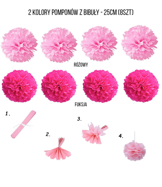 Zestaw imprezowy różowy DUŻY