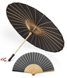 Parasolka + wachlarz CZARNY