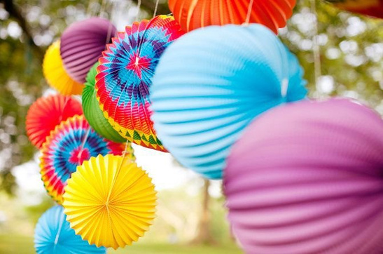 Lampion AKORDEON 30cm - róż