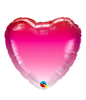 Balon foliowy serce różowe ombre 18" (45 cm) Qualatex – dekoracja