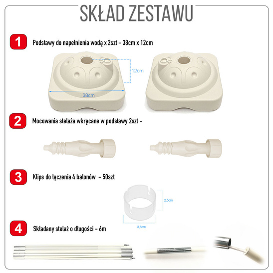 Stelaż do bramy balonowej 6M – Dekoracje na wesele, ślub, urodziny