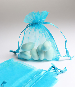 Woreczek z organzy 7x9cm - turkusowy