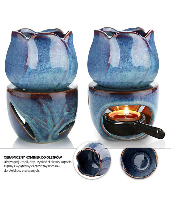 Ceramiczny kominek do olejków eterycznych Tulipan