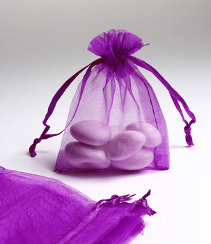 Woreczek z organzy 10x12cm - fioletowy