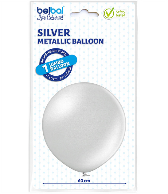 Balon Belbal B250 60 cm srebrny – dekoracja na przyjęcia i wesela