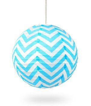 Lampion KULA papier ZYGZAK 40cm - niebieski