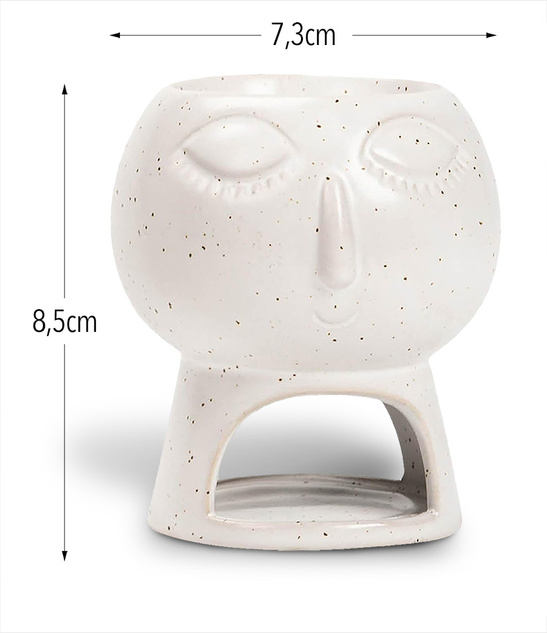 Kominek ceramiczny 8,5 cm – biały, stylizowany na starożytny design