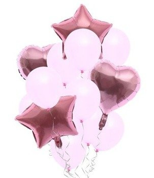 Balony różowe złote ZESTAW - 24szt