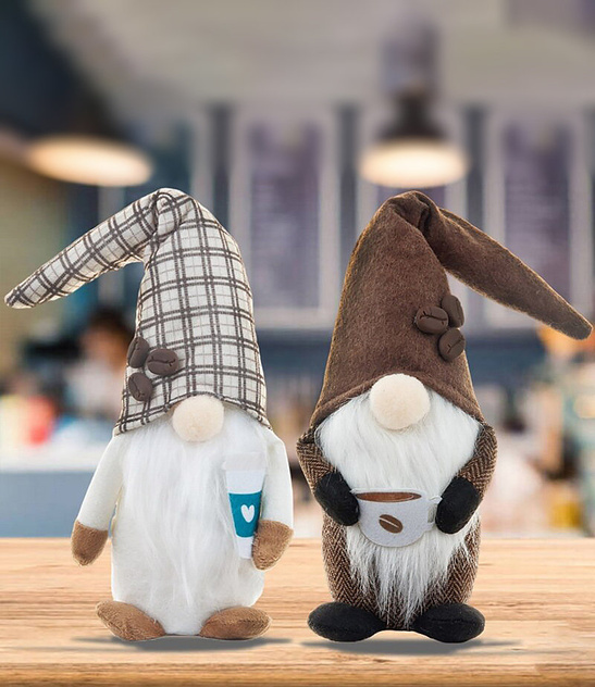 Skrzat krasnal świąteczny - biały