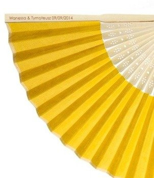 Wachlarz papierowy z PERSONALIZACJĄ - żółty