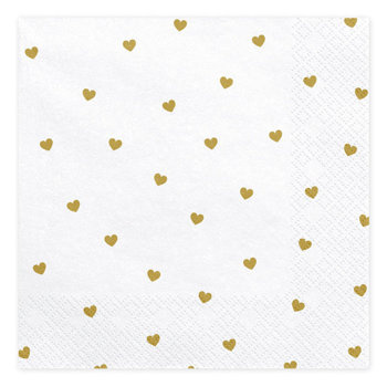 Serwetki białe z Serduszkami - 20szt