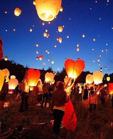 Lampion latający SERCE - czerwony