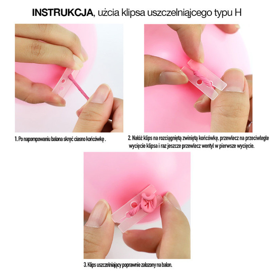 Klipsy do uszczelniania balonów typu H - 50szt.