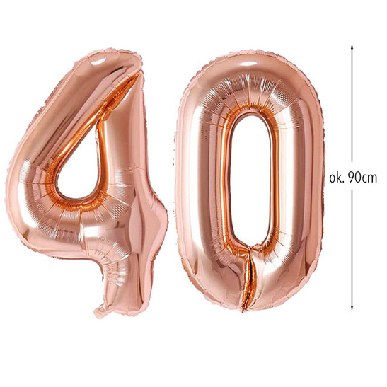 Zestaw urodzinowy ROSE GOLD 40 urodziny