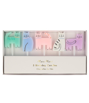 Świeczki z Kotkami Meri Meri 5 szt. – Dekoracja na Tort i Babeczki