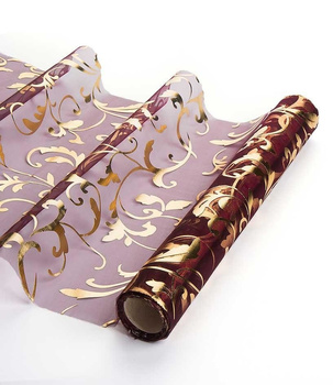 Materiał ORGANZA BIEŻNIK 36cm x 9m - burgund