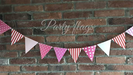 GIRLANDA baner chorągiewki 12szt. 4m - MIX