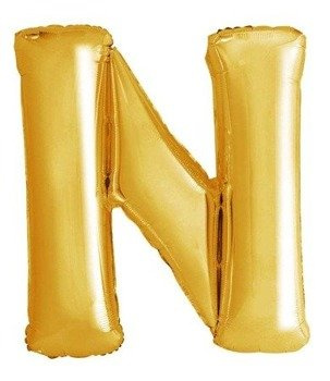 Balon foliowy 100cm - złota litera N