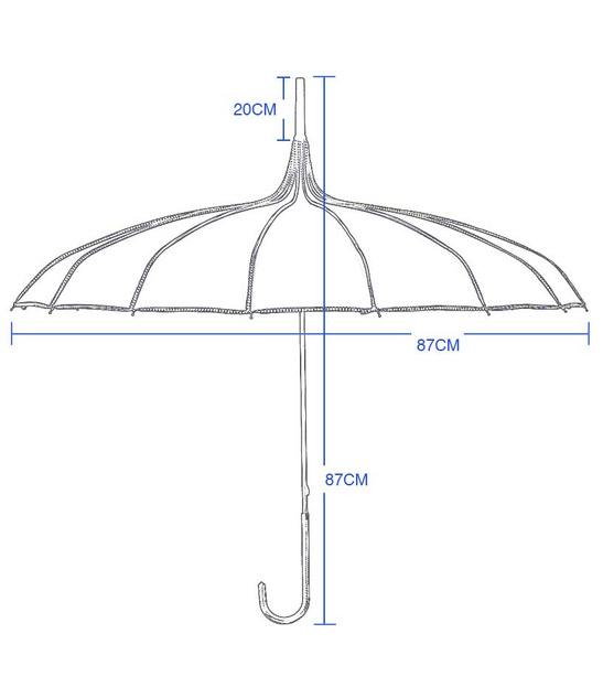 Parasolka ślubna PAGODA - ecru