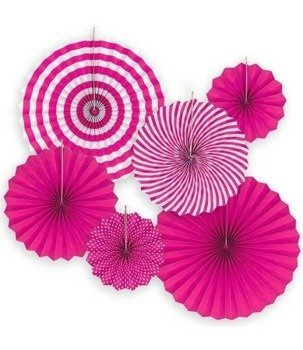 Rozety wiszące KOMPLET 6szt. - fuksja