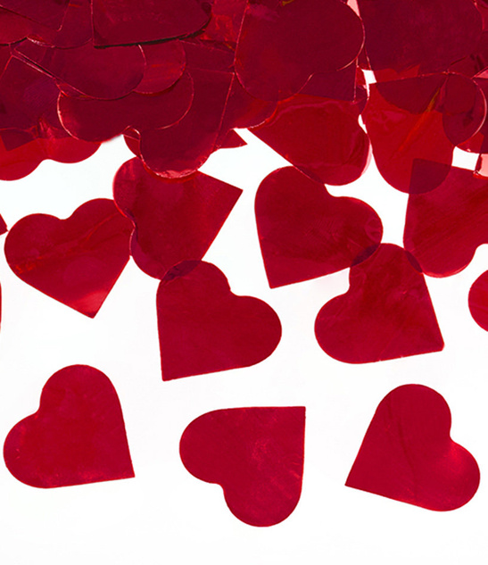 Tuba strzelająca KONFETTI 60cm SERCA- czerwone