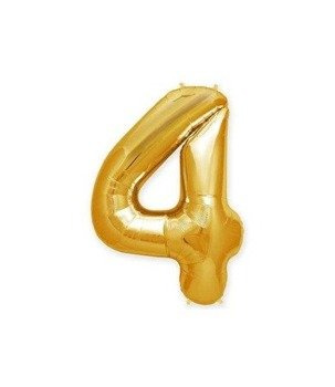 Balon foliowy 40cm - złota cyfra 4