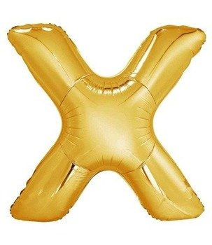 Balon foliowy 100cm - złota litera X