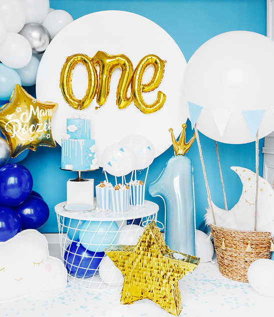 Balon foliowy 100cm - niebieska cyfra 1