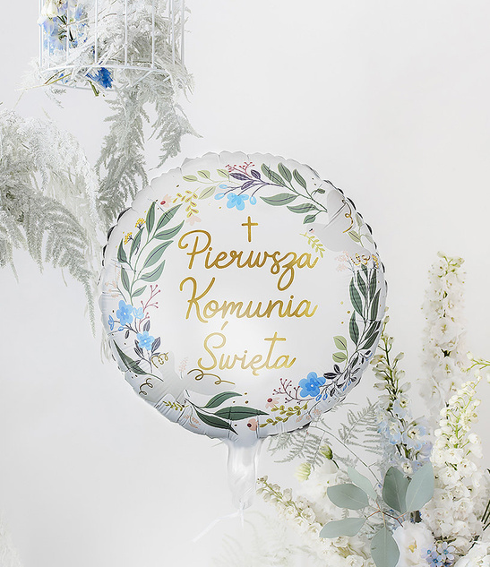 Balon foliowy I Komunia Święta BOHO