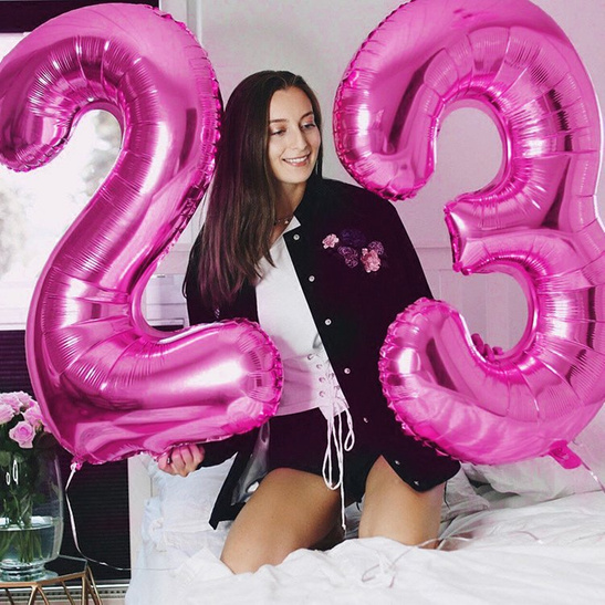 Balon foliowy 100cm - różowa cyfra 9