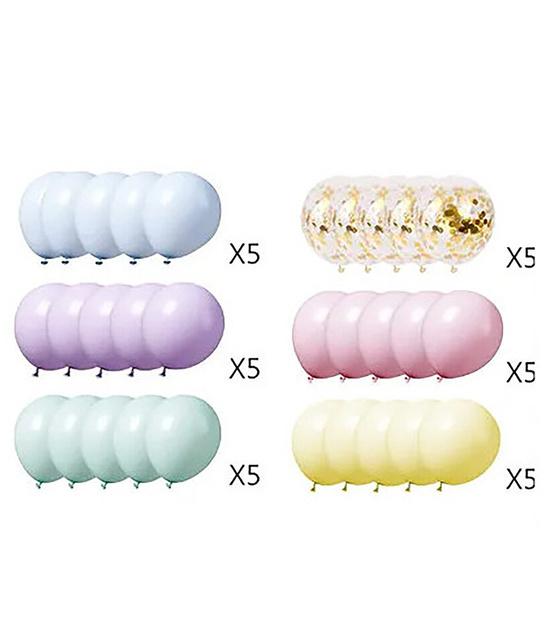 Zestaw pastelowych balonów mix z konfetti – 30 szt. na każdą okazję