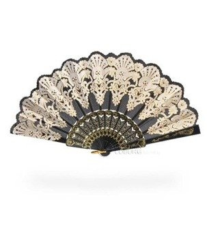 Wachlarz hiszpański ORNAMENT - czarny