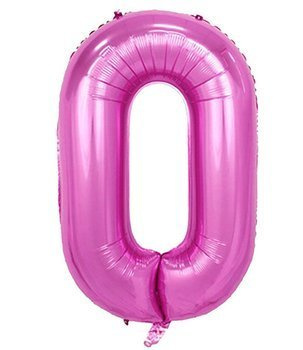 Balon foliowy 100cm - różowa cyfra 0