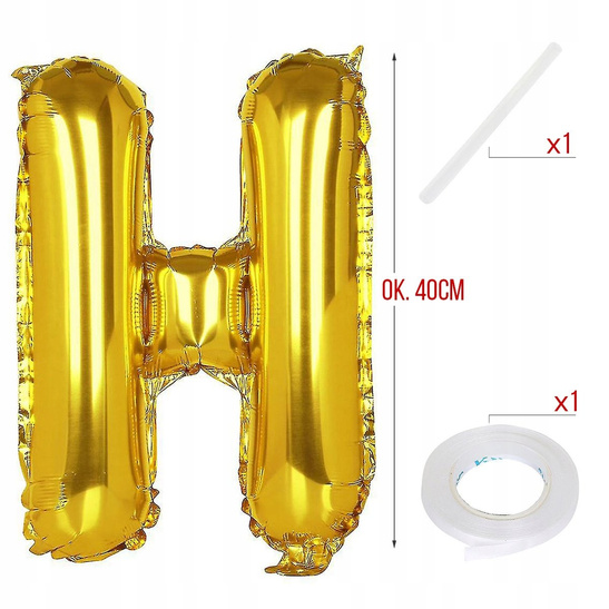 Balony foliowe napis HAPPY BIRTHDAY złoty 40cm