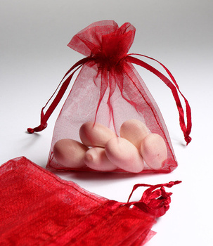 Woreczek z organzy 7x9cm - burgund