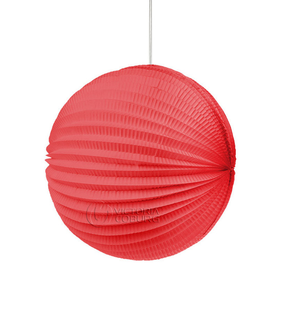 Lampion AKORDEON 30cm - czerwony