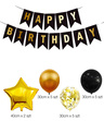 Zestaw balonów urodzinowych czarno-złoty + baner Happy Birthday