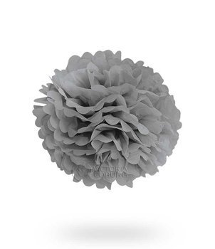 Pompon z bibuły 30cm - szary