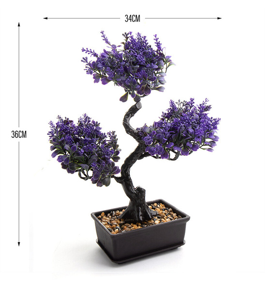 Bonsai Sztuczne Drzewko fioletowe listki